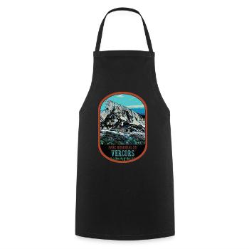 Original illustration Vercors Regional Park - Cooking Apron - black - Front - AI Model Male 185 dark (185cm)