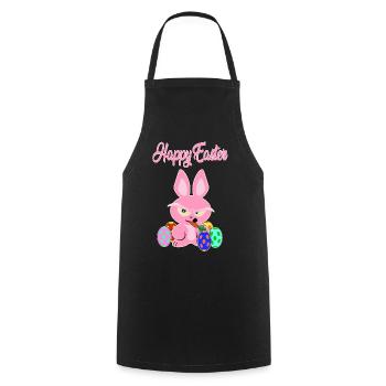 Happy Easter Pink Easter - Cooking Apron - black - Front - AI Model Male 185 dark (185cm)