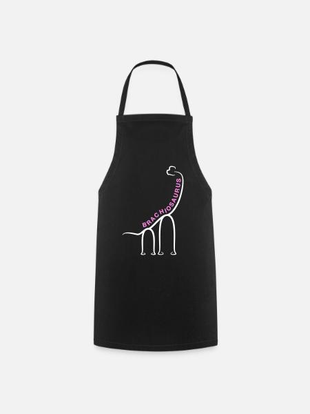 Dinosaurier Brachiosaurus Dino Liniengrafik - Kochschürze - Schwarz