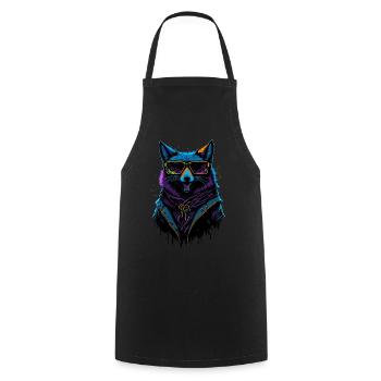 Cyberpunk Fox - Kochschürze - Schwarz - Vorne - AI Model Male 185 dark (185cm)
