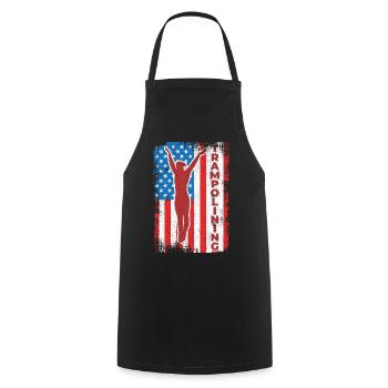 Trampolinspringen USA Flagge - Kochschürze - Schwarz - Vorne - AI Model Male 185 dark (185cm)