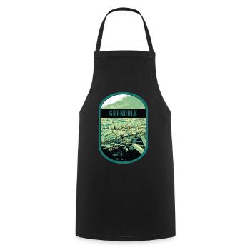 Panoramic Grenoble: Single View Cable Car - Cooking Apron - black - Front - AI Model Male 185 dark (185cm)