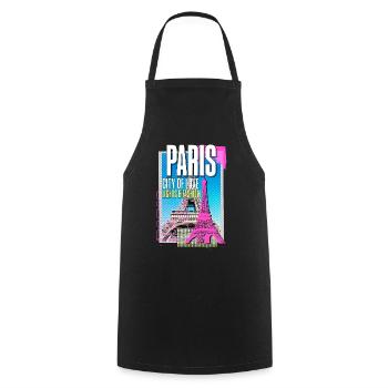 Paris, France, Ville, Skyline, Tour Eiffel, Art - Tablier de cuisine - noir - Devant - AI Model Male 185 dark (185cm)
