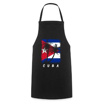 Drapeau de Cuba Caraïbes Vacances Cuba Voyage La Havane - Tablier de cuisine - noir - Devant - AI Model Male 185 dark (185cm)
