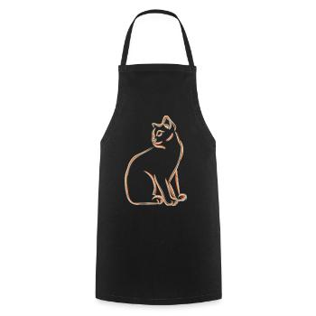 Croquis de chat - Tablier de cuisine - noir - Devant - AI Model Male 185 dark (185cm)
