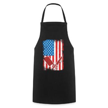 U.S. Flag Butcher - Cooking Apron - black - Front - AI Model Male 185 dark (185cm)
