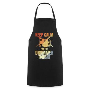 Funny Drummer Saying - Cooking Apron - black - Front - AI Model Male 185 dark (185cm)