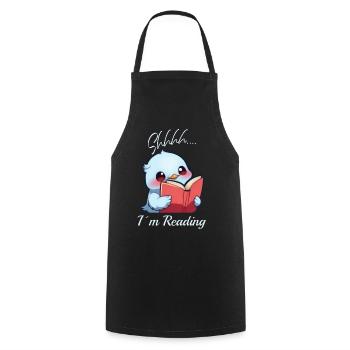 Oiseau avec livre - Tablier de cuisine - noir - Devant - AI Model Male 185 dark (185cm)