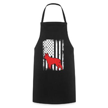 4 juillet Chien de berger des États-Unis - Tablier de cuisine - noir - Devant - AI Model Male 185 dark (185cm)