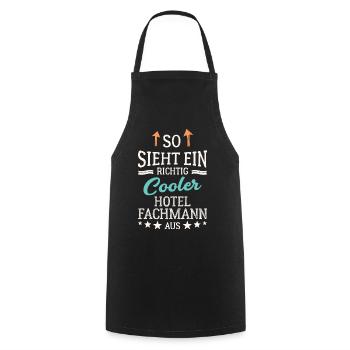 So sieht ein richtig cooler Hotelfachmann aus - Kochschürze - Schwarz - Vorne - AI Model Male 185 dark (185cm)