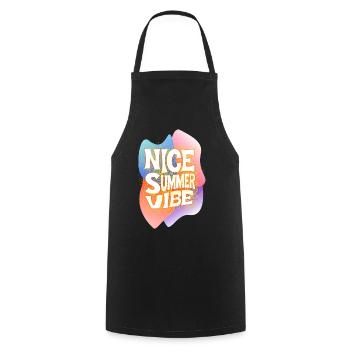 Nice summer vibe - Cooking Apron - black - Front - AI Model Male 185 dark (185cm)
