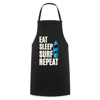 Eat Sleep Surf Repeat - Cooking Apron - black - Front - AI Model Male 185 dark (185cm)