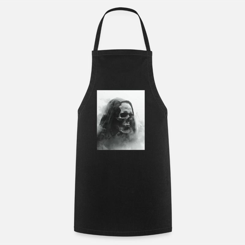 Crâne sombre dans le brouillard - Tablier de cuisine - noir