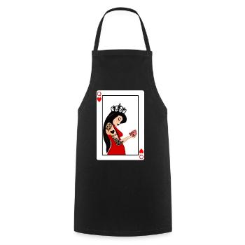 Carte Dame de Coeur punk - Tablier de cuisine - noir - Devant - AI Model Male 185 dark (185cm)
