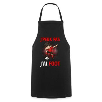 I can't I have football – Humorous football T-shirt - Cooking Apron - black - Front - AI Model Male 185 dark (185cm)