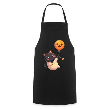 Halloween Cat with Halloween Pumpkin - Cooking Apron - black - Front - AI Model Male 185 dark (185cm)