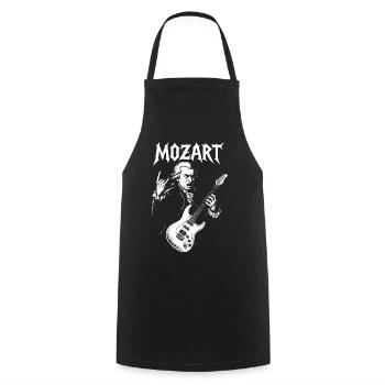 Mozart Rock Guitarist Tee - Cooking Apron - black - Front - AI Model Male 185 dark (185cm)