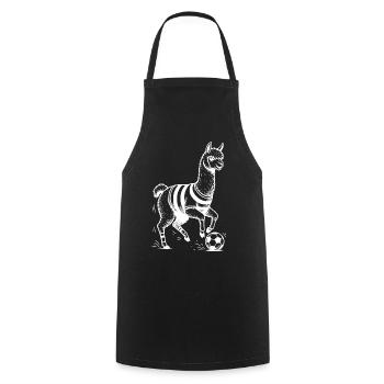 Alpaca Soccer Sport Animal - Cooking Apron - black - Front - AI Model Male 185 dark (185cm)
