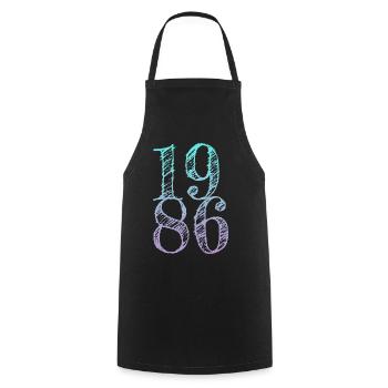 Millésime 1986 - Tablier de cuisine - noir - Devant - AI Model Male 185 dark (185cm)