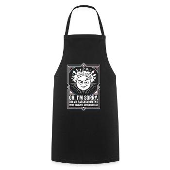 Sun sarcasm: Sorry, not apologized - Cooking Apron - black - Front - AI Model Male 185 dark (185cm)