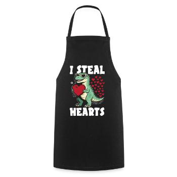 Retro Heart Valentine's Day Design Love - Cooking Apron - black - Front - AI Model Male 185 dark (185cm)