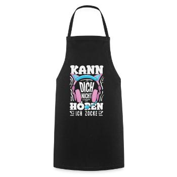 Kann Dich Nicht Hören Ich Zocke Gamer Girl - Kochschürze - Schwarz - Vorne - AI Model Male 185 dark (185cm)