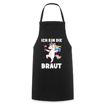 Ich Bin Die Braut Jga Einhorn Wein Brautparty - Kochschürze - Schwarz - Vorne - AI Model Male 185 dark (185cm)