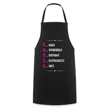 Karen Name Gift - Cooking Apron - black - Front - AI Model Male 185 dark (185cm)
