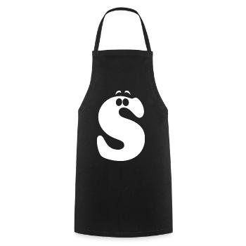 Large S Style Print | Letter S funny S logo - Cooking Apron - black - Front - AI Model Male 185 dark (185cm)