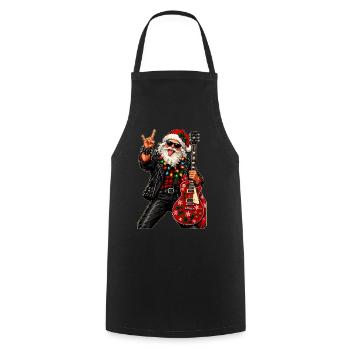 Santa Rock Weihnachtsgitarre - Kochschürze - Schwarz - Vorne - AI Model Male 185 dark (185cm)