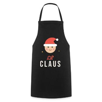 Lil' Claus – Passende Familienkinder zu Weihnachten - Kochschürze - Schwarz - Vorne - AI Model Male 185 dark (185cm)