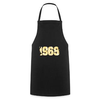 1968 - Cooking Apron - black - Front - AI Model Male 185 dark (185cm)