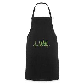 Cannabis Hemp THC 420 - Cooking Apron - black - Front - AI Model Male 185 dark (185cm)