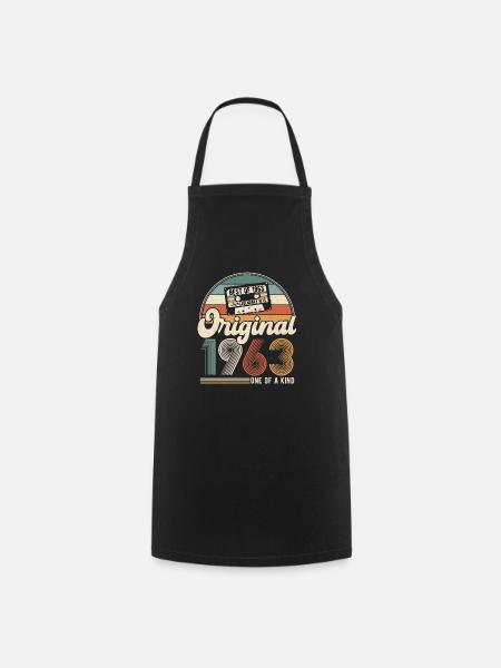 Né en 1963 Vintage Anniversaire Rétro - Tablier de cuisine - noir