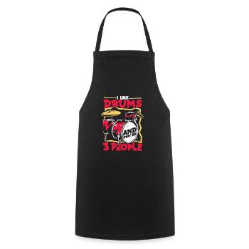 Batterie Batteur Tambour Tambour - Tablier de cuisine - noir - Devant - AI Model Male 185 dark (185cm)