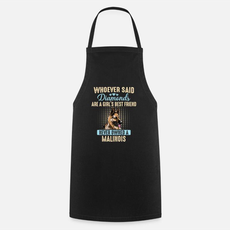 Malinois Dog - Cooking Apron - black