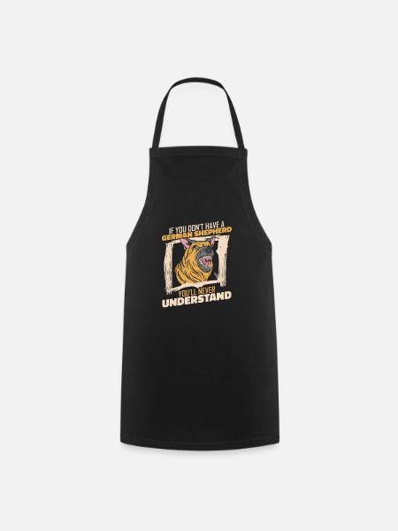 German Shepherd Dog - Cooking Apron - black