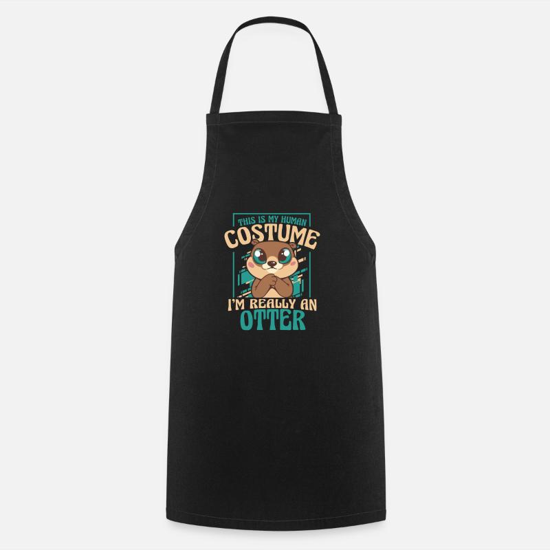 Otter Sea Otter - Cooking Apron - black