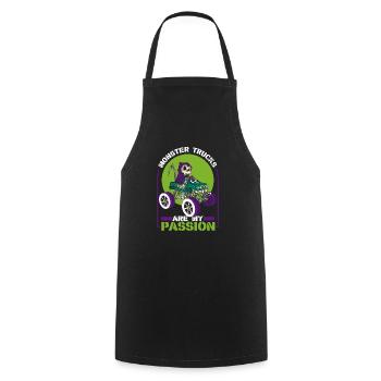 Monster Truck Auto Trucks - Cooking Apron - black - Front - AI Model Male 185 dark (185cm)
