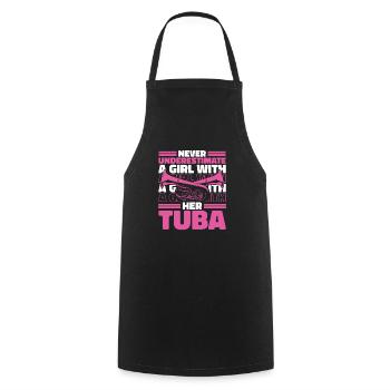 Tuba Tubist - Cooking Apron - black - Front - AI Model Male 185 dark (185cm)