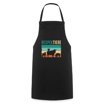 Vegetarier Veganer Tierschutz Tierrecht Veggie - Kochschürze - Schwarz - Vorne - AI Model Male 185 dark (185cm)