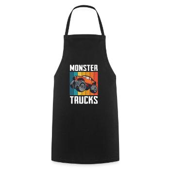 Monster Truck Auto Trucks - Cooking Apron - black - Front - AI Model Male 185 dark (185cm)