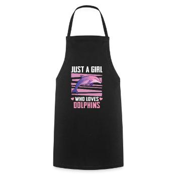 Dolphin Marine Fish Dolphins Fish Animal - Cooking Apron - black - Front - AI Model Male 185 dark (185cm)