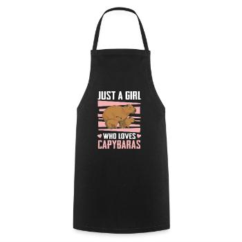 Capybara Rodent Animal - Cooking Apron - black - Front - AI Model Male 185 dark (185cm)