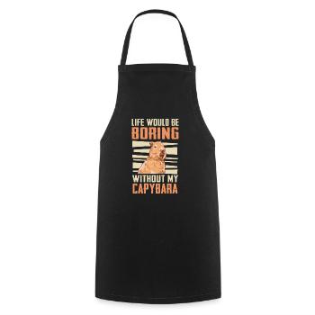 Capybara Rongeur Animal - Tablier de cuisine - noir - Devant - AI Model Male 185 dark (185cm)
