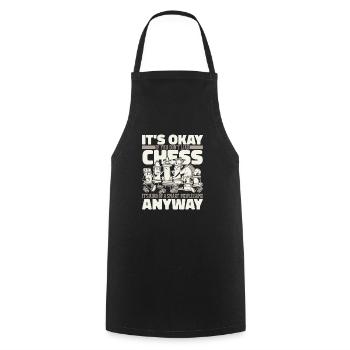 Chess Chess Players - Cooking Apron - black - Front - AI Model Male 185 dark (185cm)