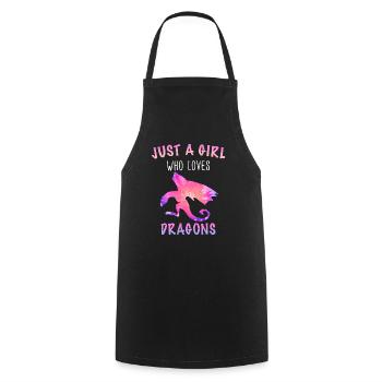 Dragon Mystical Dragon Fantasy - Cooking Apron - black - Front - AI Model Male 185 dark (185cm)