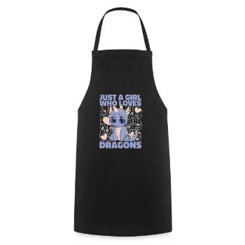 Dragon Mystical Dragon Fantasy - Cooking Apron - black - Front - AI Model Male 185 dark (185cm)