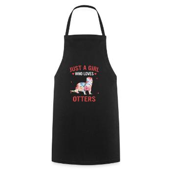 Otter sea otter - Cooking Apron - black - Front - AI Model Male 185 dark (185cm)