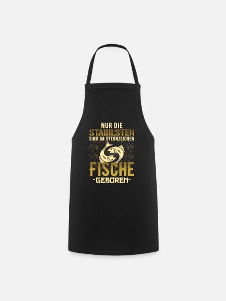 Sternzeichen stabil Fische Geschenk - Kochschürze - Schwarz